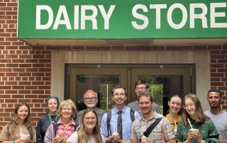 Group photo in front of the MSU dairy store