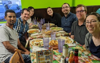 Group photo in a resteraunt